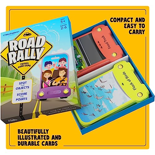 Mini Explorer Road Rally Travel Scavenger Hunt Card Game for Kids - Roads Trip Car Games & Activities Must Haves Essentials - Eye Hide & Seek Found Spy Summer Camping Toys Ages 5 6 7 8 9 10 11 12
