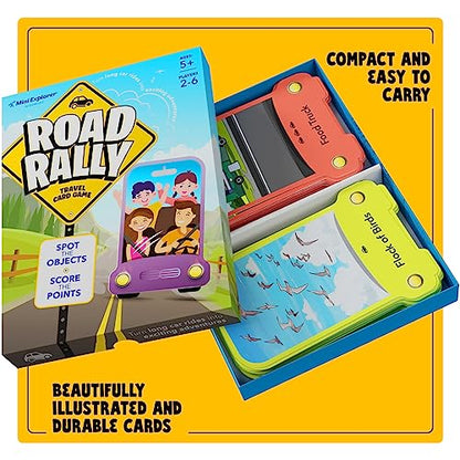 Mini Explorer Road Rally Travel Scavenger Hunt Card Game for Kids - Roads Trip Car Games & Activities Must Haves Essentials - Eye Hide & Seek Found Spy Summer Camping Toys Ages 5 6 7 8 9 10 11 12