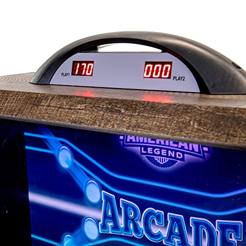 American Legend 9’ Arcade Speedball Game with Electronic Scoring, Automatic Ball Return, LED Lighting & 4 Game Balls, Walnut Finish