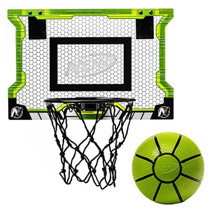 Nerf Pro Hoop Basketball Set - Pro Hoop Mini Hoop Set with Mini Basketball - Steel Rim Great for Dunking - Over The Door Basketball Hoops