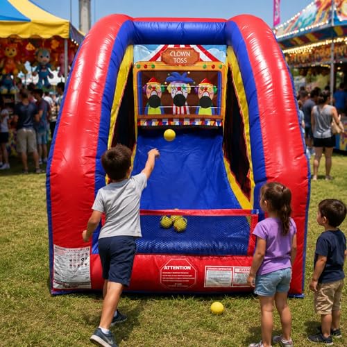 Ultralite Sealed Air Frame Games | Ball and Bag Toss | Includes Frame, Panel, Built-in Blower, Balls, and Bag | for Backyards, Carnivals, Schools, Birthday Parties
