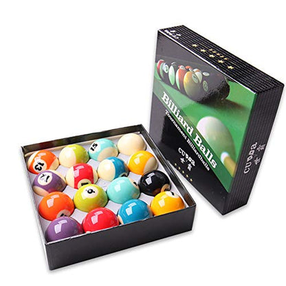 CUPPA Professional Pool Balls/Billiard Balls Set, Complete 16 Balls for Pool Tables - color: Bright