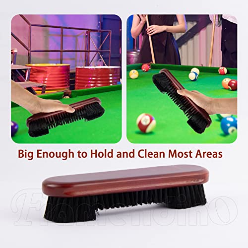 Framendino, Wooden Billiards Pool Table and Rail Brush Set Wood Billiard Cleaner Cleaning Tools Supplies (Red-Brown, 2 Pack) - color: Brown