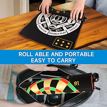 GSE Games & Sports Expert Double-Sided Magnetic Dart Board for Indoor/Outdoor. Magnetic Baseball/Dartboard Game Set with 6 Safe Darts