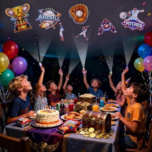 24PCS Baseball Party Favors Finger Lights, 8 Designs Light Up Finger Lights for Kids Birthday Party Favors, Goodie Bag Stuffers Bulk Party Favors, Light Up for Kids Baseball Birthday Decorations