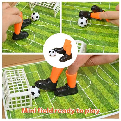 2Sets Finger Soccer Game Compact Mini Tabletop Soccer Finger Football with Four Goals for Fan Club Party Presents Football Products and Sports Games