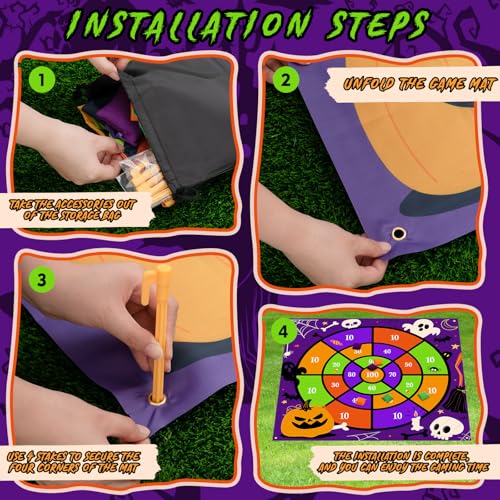 Arrowbash Giant Halloween Bean Bag Toss Game 4.9ft Large Festival Outdoor Lawn Yard Camping Field Day Games for Family Backyard Halloween Fall Thanksgiving Day Party Gift - style: Halloween