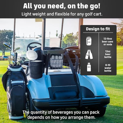 InTheZone Golf Cart Cooler – Soft-Sided, Collapsible, Insulated Cooler Bag | Attaches to Cart Basket or Fender | Durable, Leakproof, Portable – Great Gift for Golfers.