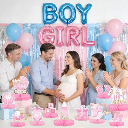 Girl Baby Shower Decorations Set - Kit with Pink Honeycomb Centerpiece, Baby Reveal & Themed Table Decor for the Baby Girl Shower Decorations - style: Girl