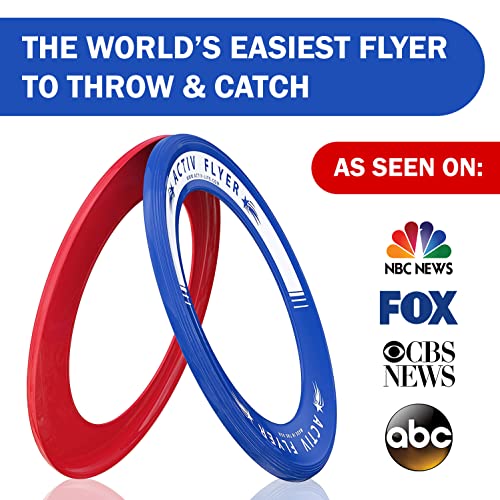 Activ Life Kid’s Flying Rings (2 Pack) They Fly Straight & Don’t Hurt, 80% Lighter Than Standard Rings - Replace Screen Time with Healthy Family Fun - Get Outside & Play - color: Red/Blue