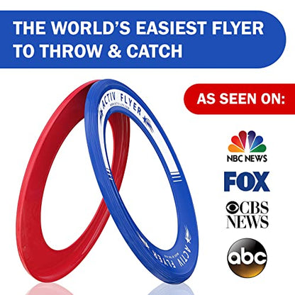 Activ Life Kid’s Flying Rings (2 Pack) They Fly Straight & Don’t Hurt, 80% Lighter Than Standard Rings - Replace Screen Time with Healthy Family Fun - Get Outside & Play - color: Red/Blue