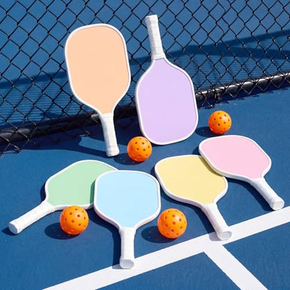 Wood Paddleball Racket Set PE Equipment for Elementary School Paddle Ball Racket with Non Slip Grip Physical Education Class Equipment for Men Women - size: Macaron