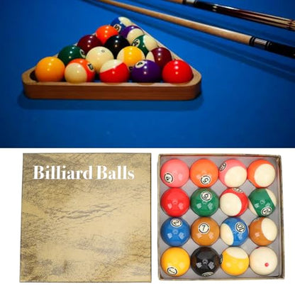 16 Pcs Billiard Ball Set Regulation Size, Professional Regulation Size Billiards Pool Balls Set, Standard Set of Pool Balls, Resin, for Billiard Table Pool Table