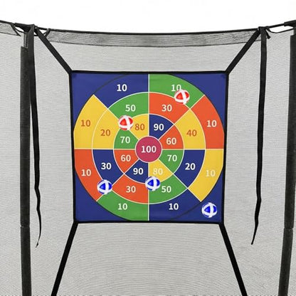 Trampoline Dart Board Game, Sticky Ball Target Toy Set, Trampoline Toss Game Dartboard with 10 Sticky Ball, for Kids Adults Indoor Outdoor Party