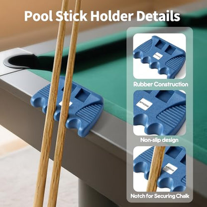Pool Stick Rack, Portable Billiard Cue Holder with Chalk Holder, Blue (4 Holes) - style: 4 Holes-Blue