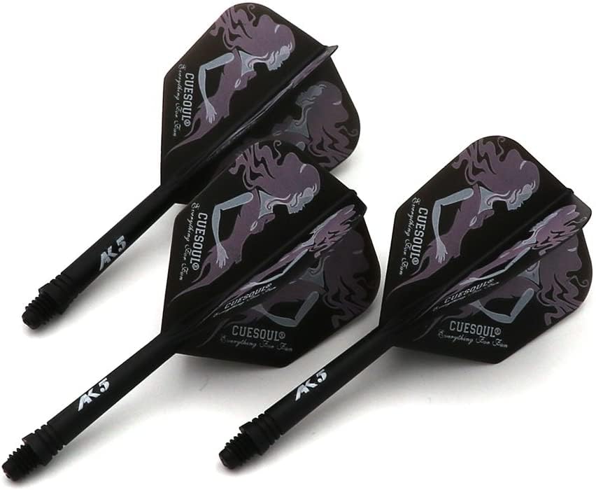 CUESOUL ROST Integrated Dart Flight and Shafts Meduim/Small/Large - color: Black Beauty, size: Size L-33mm