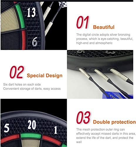Electronic Dartboard，Dartboard Set LCD Display with 6 Soft Tip Darts，Professional Dart Board for Adults Party, Family and Office Leisure Sport, Gifts