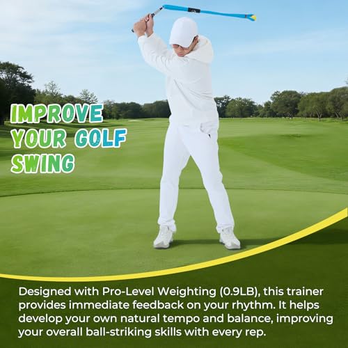 Golf Rope Swing Trainer, Professional Golf Swing Rope Training Aid to Improve Speed, Tempo, Rhythm, Flexibility and Strength, Golf Warm-Up Practice Equipment for Golfers of All Levels - color: Blue-A