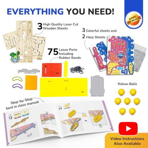 Smartivity DIY Mini Pinball Machine for Kids | Build Your Own Handheld Pocket Pinball Arcade Game | Screen-Free STEM Toy | Birthday Gift for Boys & Girls 6 7 8 9 10 11 12 - style: Mini Pinball