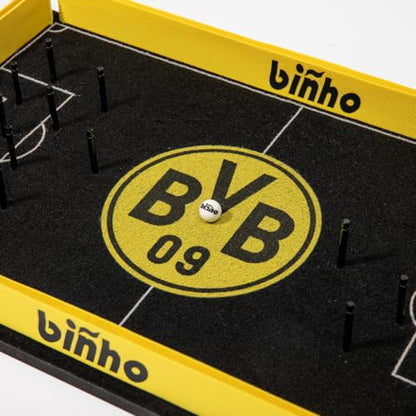 Binho Board Classic Board Game Dortmund Football Club Edition - 2-Player Fast-Paced Finger Flicker Pinball Family Board Game - Portable Tabletop Sports Game Set for Any Occasion