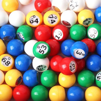 GSE Games & Sports Expert 7/8-Inch Bingo Balls, Multi-Color Replacement Bingo Game Balls with Easy Read Window for Parties, Prize Raffles - style: Multi-color Balls