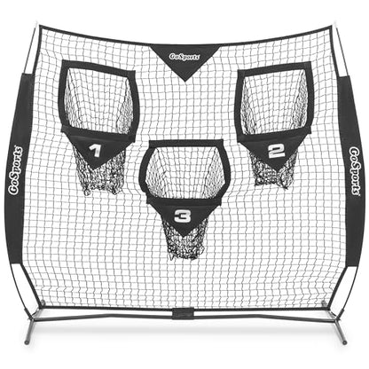 GoSports Football Throwing Net - 8 x 8 ft or 6 x 6 ft Nets - Choose Black or Red - color: 6 x 6 ft Black