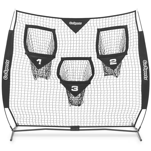GoSports Football Throwing Net - 8 x 8 ft or 6 x 6 ft Nets - Choose Black or Red - color: 6 x 6 ft Black