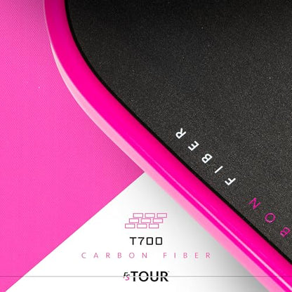 Franklin Sports Pro Pickleball Paddle Set - FS Tour Series Carbon Fiber Paddle, Cover + Eraser - 14mm + 16mm - color: Pink, size: Dynasty - 14mm