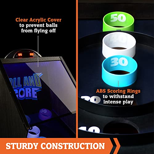 Hall of Games Roll & Score Multiple Styles Arcade Game Collection, Durable & Stylish Designs with Game Balls, Perfect for Family Game Rooms - style: Updated Version - 108"(Black & Blue)