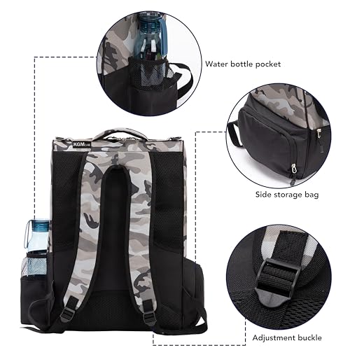 Camo Disc Golf Backpack Bag - 20+ Disc Capacity, Two Side Storage Pockets
