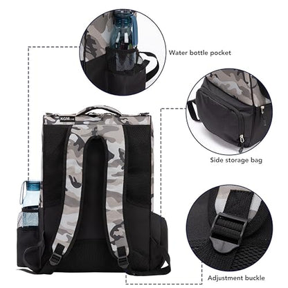 Camo Disc Golf Backpack Bag - 20+ Disc Capacity, Two Side Storage Pockets