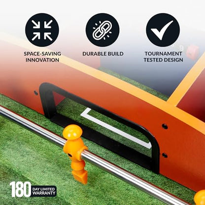 Hathaway Revolver 4 in 1 Multi Game Tabletop - 40-in Tabletop Games Set with Ping Pong, Glide Hockey, Finger Football, and Foosball Table for Family - Multi Game Table with Full Accessories