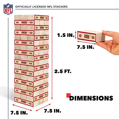 Wild Sports NFL Giant Stacking Wooden Blocks – Tumbling Tower Classic Family Game Stacks – Great Gift for Any Football Fan! - color: San Francisco 49ers