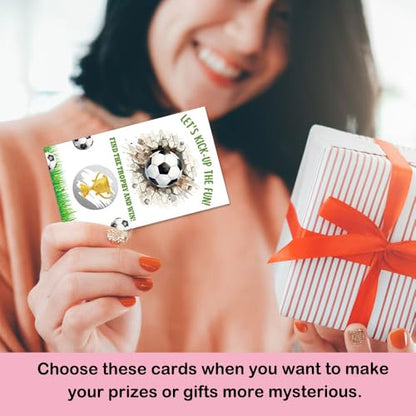 50 Pcs Let's Kick-up The Fun Soccer Themed Scratch off Game Cards, Football Scratch Card for Baby Shower, Birthday Party, Lottery Activity Group Games, Gifts for Soccer Lovers Party Supplies - color: Grass Green