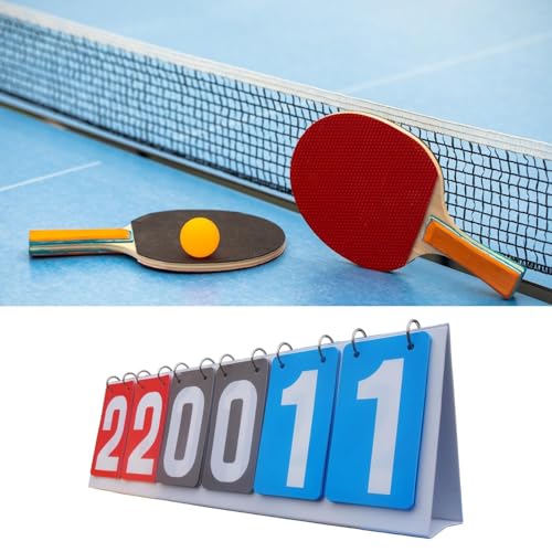 Sports Scoreboard 6 Digit Portable Tabletop Flip Scorekeeper Manual Score Flip Cards Basketball Football Soccer Score Counter PVC Material Suitable Fo