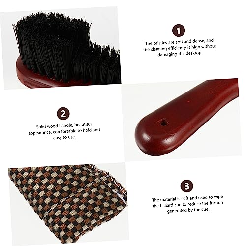 Billiard Table Cleaning Tool Set with Durable Rail Brush and Compact Design for Easy Use Essential Billiard Accessories Wine Red Color