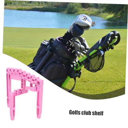 Golf Club Storage Rack Lightweight Portable Holder for Multiple Golf Shafts Stylish Pink for Home Garage