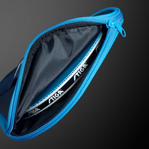 STIGA Ping Pong Paddle Cover – Padded Table Tennis Racket Case with Heavy-Duty Vinyl Construction, Zipper Closure, Reinforced Edge Protection for Travel and Storage - color: Black