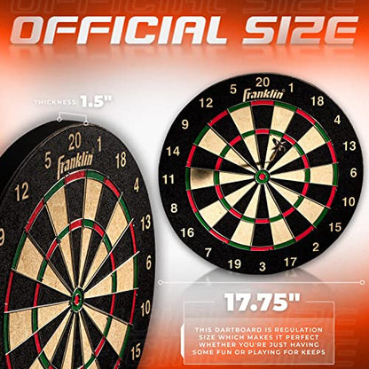 Franklin Sports Professional Dartboard - 18" Regulation Size - style: Bristle Dartboard - Wire Dartboard