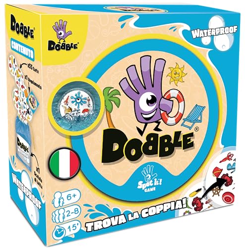 Asmodee Dobble: Waterproof, Card Game for the Whole Family, Italian Edition, 8247, Single