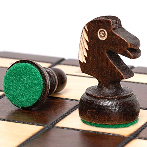 Husaria European International Chess Wooden Game Set, King's Classic - 13.8 Inches Medium Size Chess Set with Handcrafted Chessmen and Felted Folding Board - size: 13.8 Inch Classic