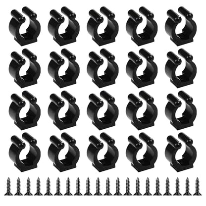 20 PCS Fishing Rod Clips, Wall Mounted Fishing Rod Holders, Billiards Snooker Cue Locating Clip Holder, for Fishing-Rods Billiards Cues Storage Rack - style: 20 PCS