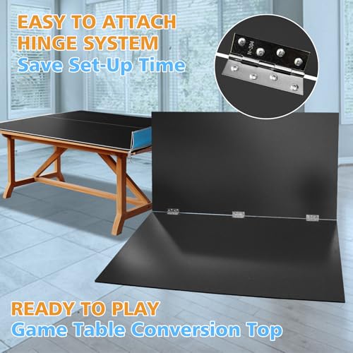 7/8/9ft Mid-Size Ping Pong Conversion Top with Net Set for Billiard and Pool Tables - Regulation Top Converts Billiards into Ping Pong Table Blue/Green/Black - color: Black, size: 7 FT