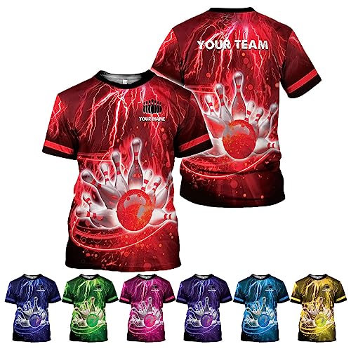 Rivelus Personalized Name Bowling Shirts for Men and Women 3D, Bowling Shirts for Team Bowling, Bowling Shirts Gift - color: Blm20