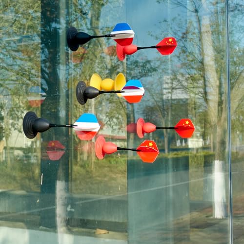 Silicone Sucker Darts Throwing Game Set, Indoor Outdoor Detachable Suction Cup Toys for Kids & Adults - color: with National Flag Dart Flights