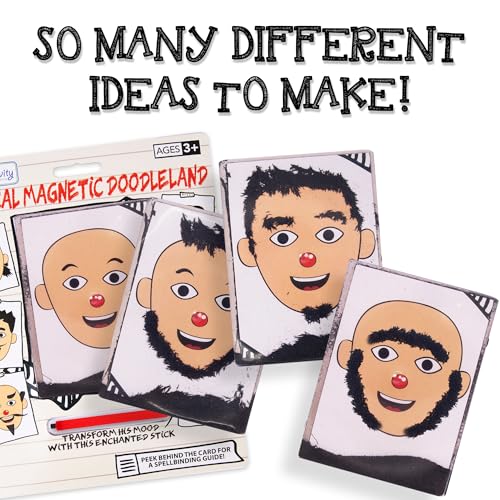 ArtCreativity Magnetic Face Doodle Board - 6 Pack - Magnetic Drawing Board for Kids - Create Different Hair and Beard Styles - Magnetic Travel Games - Retro Toys from The 90s - Easter Basket Stuffers - style: 6 Pack