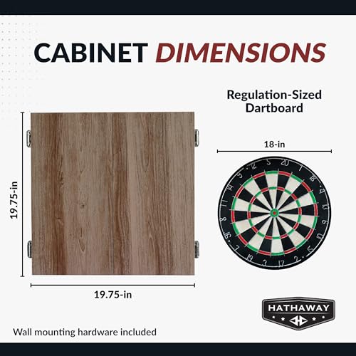 Hathaway Winchester Dartboard & Cabinet Set - color: Driftwood