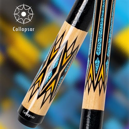 Collapsar CA Pool Stick with 1X1 Hard Case,58" Maple Professional Billiard Cue Stick,19-21 oz Pool Cue Set - color: CA009+Joint Protector+Hard Case, size: 20 ounce