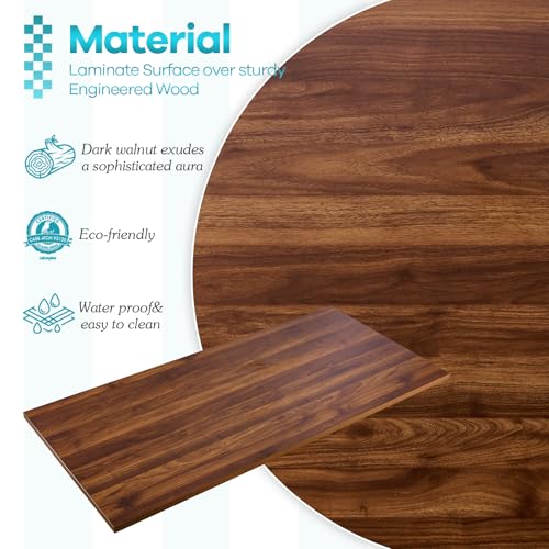 Kaboon Universal Tabletop 40"x18", Solid One-Piece Melamine Table Top, Double L-Desk Floating Desk DIY, Home and Office,Dark Walnut - color: Dark Walnut, size: 40x18