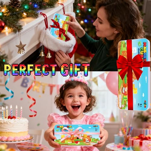 Mini Magnetic Building Blocks Travel Set with Case, 45pcs Travel Magnetic Toys with Portable Box for Kids, STEM Educational Sensory Toys, Classroom Must Have, Learning Gift for Toddlers, Boys & Girls - style: Classic
